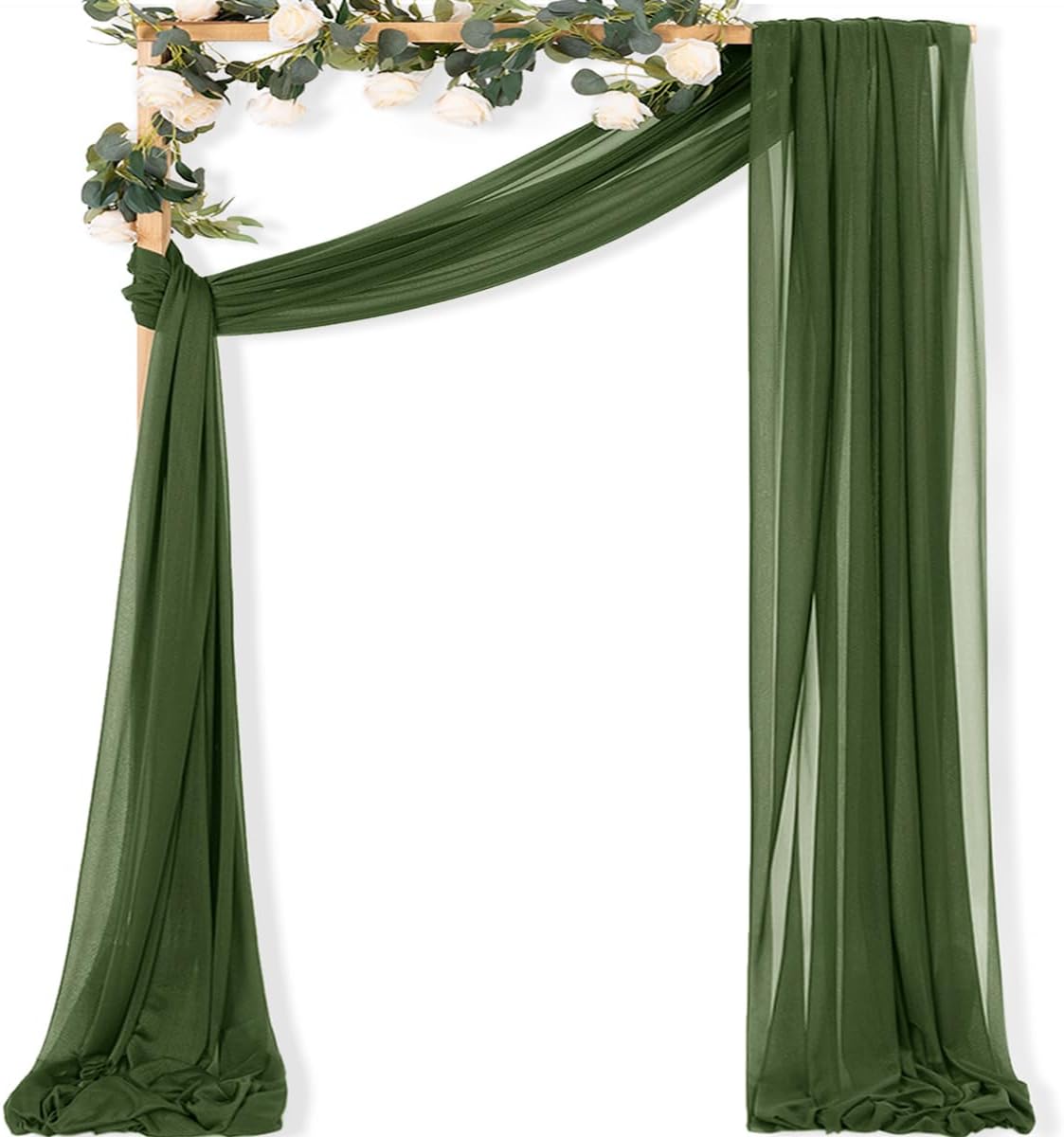 Yellow Wedding Arch Draping Fabric 1 Panel 29" x 20 FT Extra Long Gauze Drapes Sheer Backdrop Curtains 6.6 Yards Outdoor Drapery Panels for Wedding Baby Shower Party Ceiling Decoration