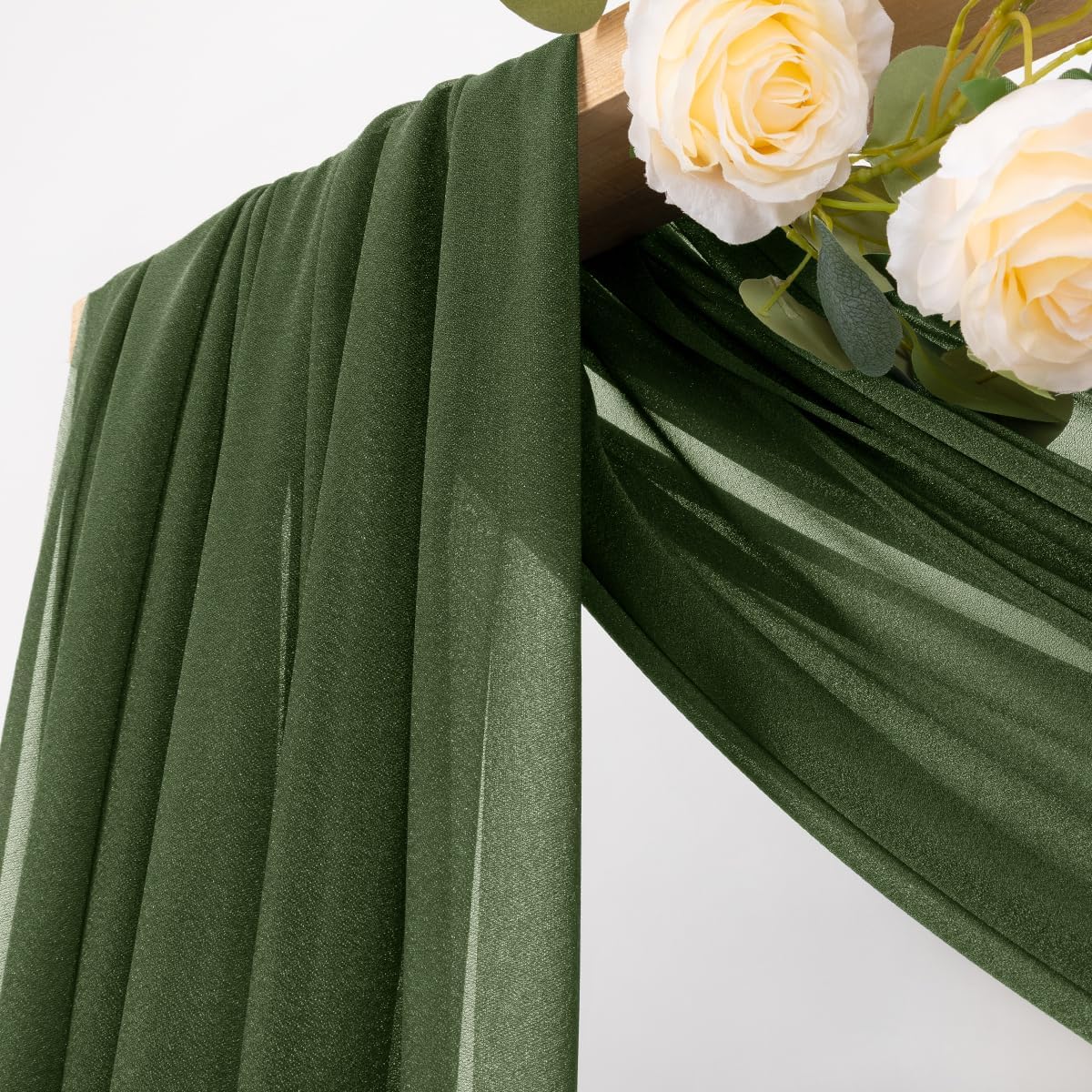 Yellow Wedding Arch Draping Fabric 1 Panel 29" x 20 FT Extra Long Gauze Drapes Sheer Backdrop Curtains 6.6 Yards Outdoor Drapery Panels for Wedding Baby Shower Party Ceiling Decoration