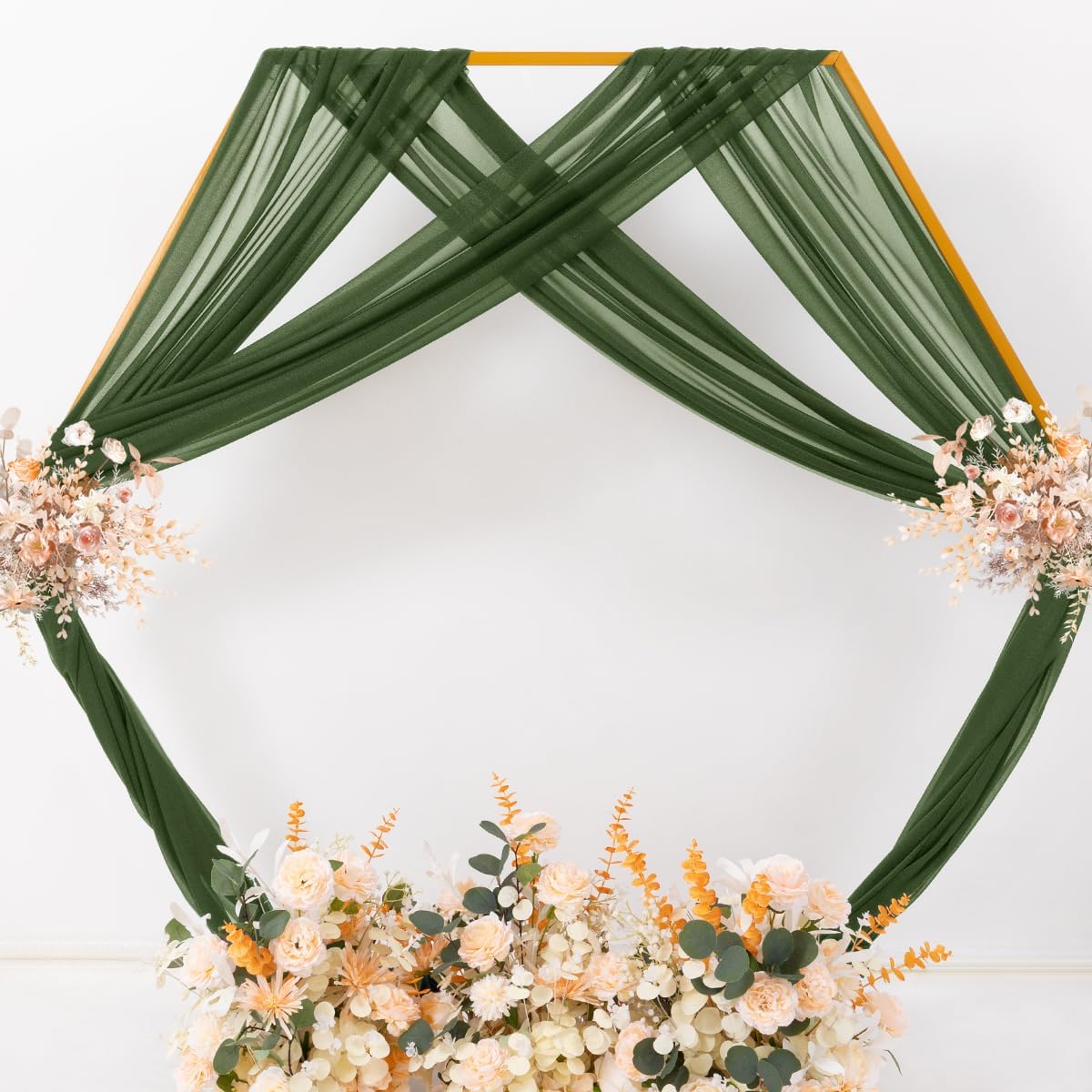 Yellow Wedding Arch Draping Fabric 1 Panel 29" x 20 FT Extra Long Gauze Drapes Sheer Backdrop Curtains 6.6 Yards Outdoor Drapery Panels for Wedding Baby Shower Party Ceiling Decoration