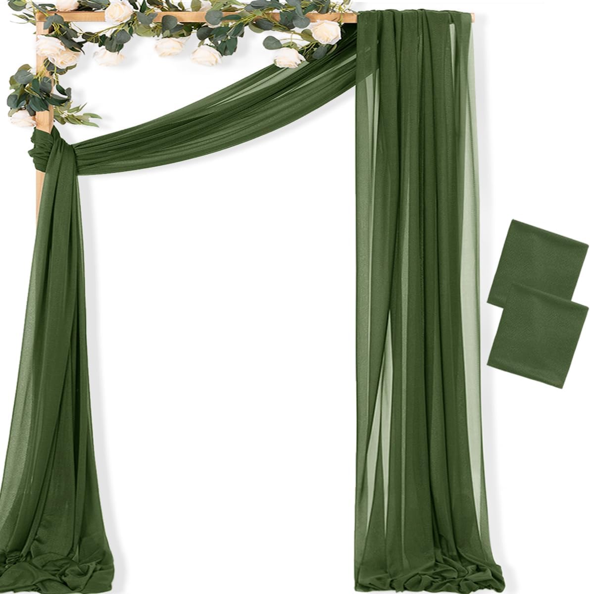 Yellow Wedding Arch Draping Fabric 1 Panel 29" x 20 FT Extra Long Gauze Drapes Sheer Backdrop Curtains 6.6 Yards Outdoor Drapery Panels for Wedding Baby Shower Party Ceiling Decoration
