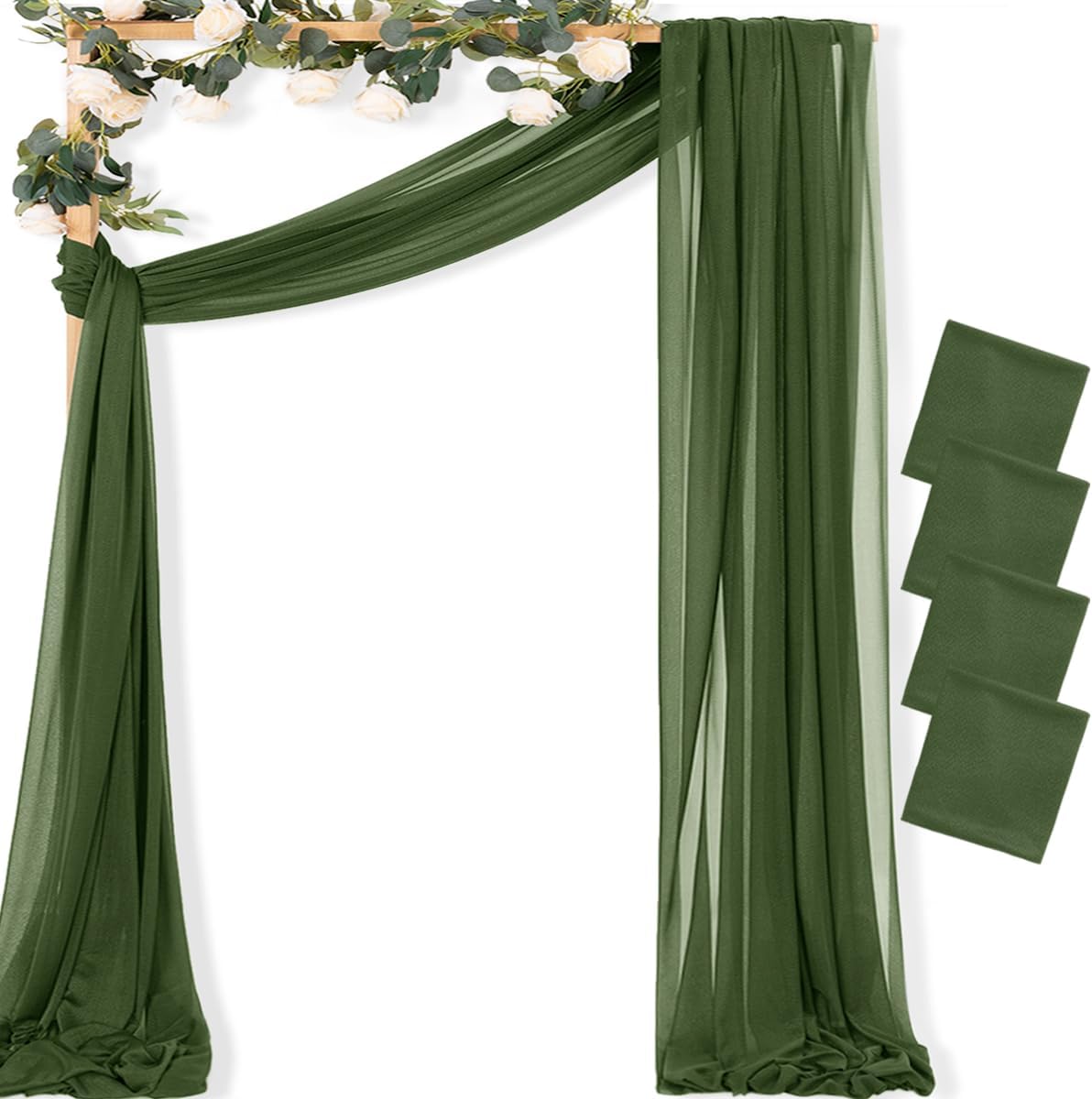 Yellow Wedding Arch Draping Fabric 1 Panel 29" x 20 FT Extra Long Gauze Drapes Sheer Backdrop Curtains 6.6 Yards Outdoor Drapery Panels for Wedding Baby Shower Party Ceiling Decoration