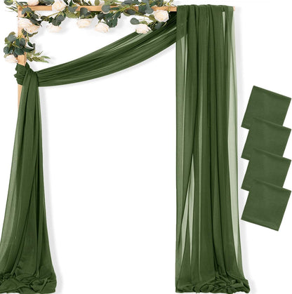 Yellow Wedding Arch Draping Fabric 1 Panel 29" x 20 FT Extra Long Gauze Drapes Sheer Backdrop Curtains 6.6 Yards Outdoor Drapery Panels for Wedding Baby Shower Party Ceiling Decoration