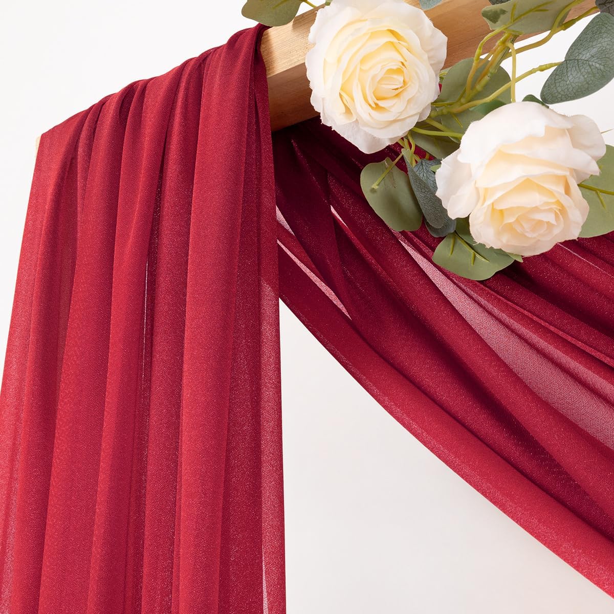 Yellow Wedding Arch Draping Fabric 1 Panel 29" x 20 FT Extra Long Gauze Drapes Sheer Backdrop Curtains 6.6 Yards Outdoor Drapery Panels for Wedding Baby Shower Party Ceiling Decoration