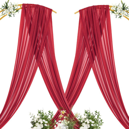 Yellow Wedding Arch Draping Fabric 1 Panel 29" x 20 FT Extra Long Gauze Drapes Sheer Backdrop Curtains 6.6 Yards Outdoor Drapery Panels for Wedding Baby Shower Party Ceiling Decoration
