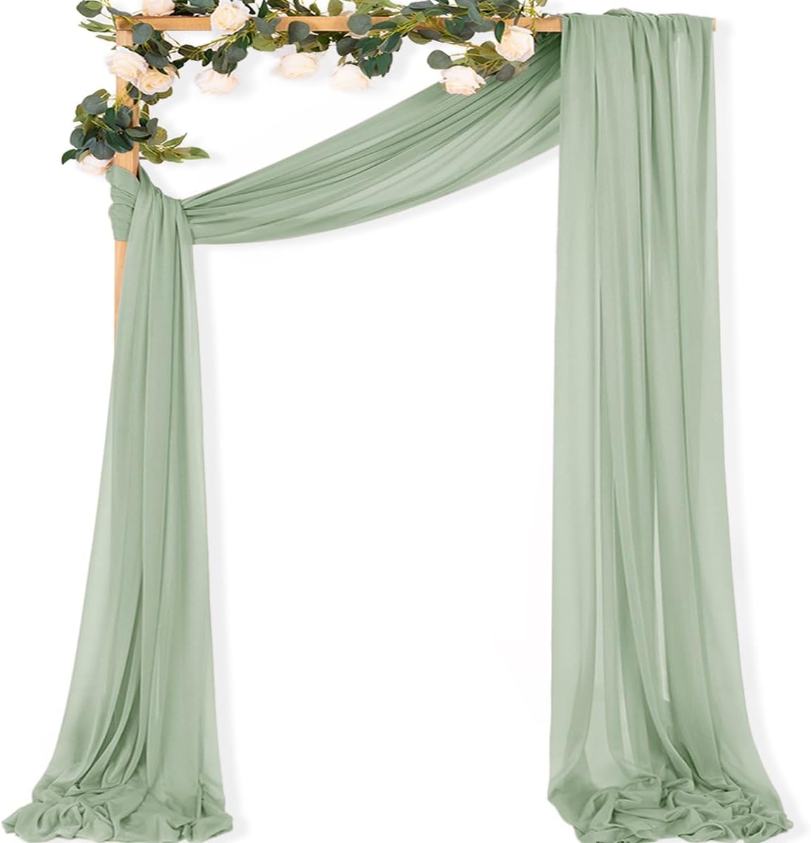 Yellow Wedding Arch Draping Fabric 1 Panel 29" x 20 FT Extra Long Gauze Drapes Sheer Backdrop Curtains 6.6 Yards Outdoor Drapery Panels for Wedding Baby Shower Party Ceiling Decoration
