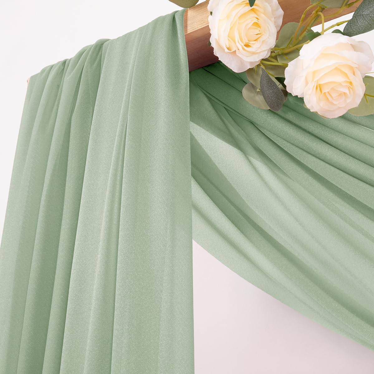 Yellow Wedding Arch Draping Fabric 1 Panel 29" x 20 FT Extra Long Gauze Drapes Sheer Backdrop Curtains 6.6 Yards Outdoor Drapery Panels for Wedding Baby Shower Party Ceiling Decoration