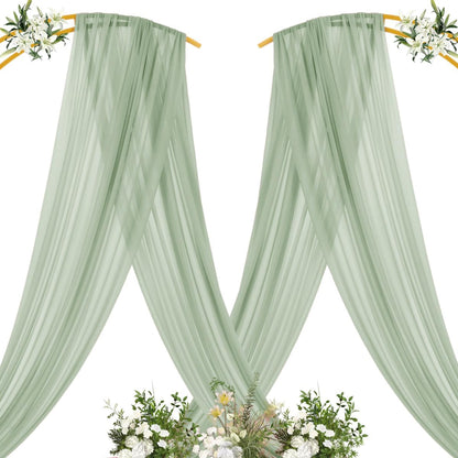 Yellow Wedding Arch Draping Fabric 1 Panel 29" x 20 FT Extra Long Gauze Drapes Sheer Backdrop Curtains 6.6 Yards Outdoor Drapery Panels for Wedding Baby Shower Party Ceiling Decoration