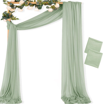 Yellow Wedding Arch Draping Fabric 1 Panel 29" x 20 FT Extra Long Gauze Drapes Sheer Backdrop Curtains 6.6 Yards Outdoor Drapery Panels for Wedding Baby Shower Party Ceiling Decoration