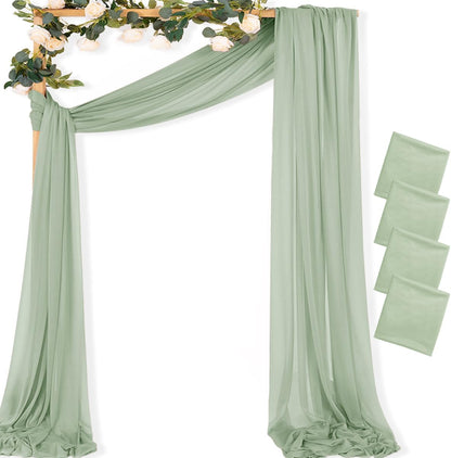 Yellow Wedding Arch Draping Fabric 1 Panel 29" x 20 FT Extra Long Gauze Drapes Sheer Backdrop Curtains 6.6 Yards Outdoor Drapery Panels for Wedding Baby Shower Party Ceiling Decoration