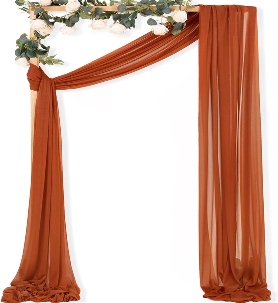 Yellow Wedding Arch Draping Fabric 1 Panel 29" x 20 FT Extra Long Gauze Drapes Sheer Backdrop Curtains 6.6 Yards Outdoor Drapery Panels for Wedding Baby Shower Party Ceiling Decoration