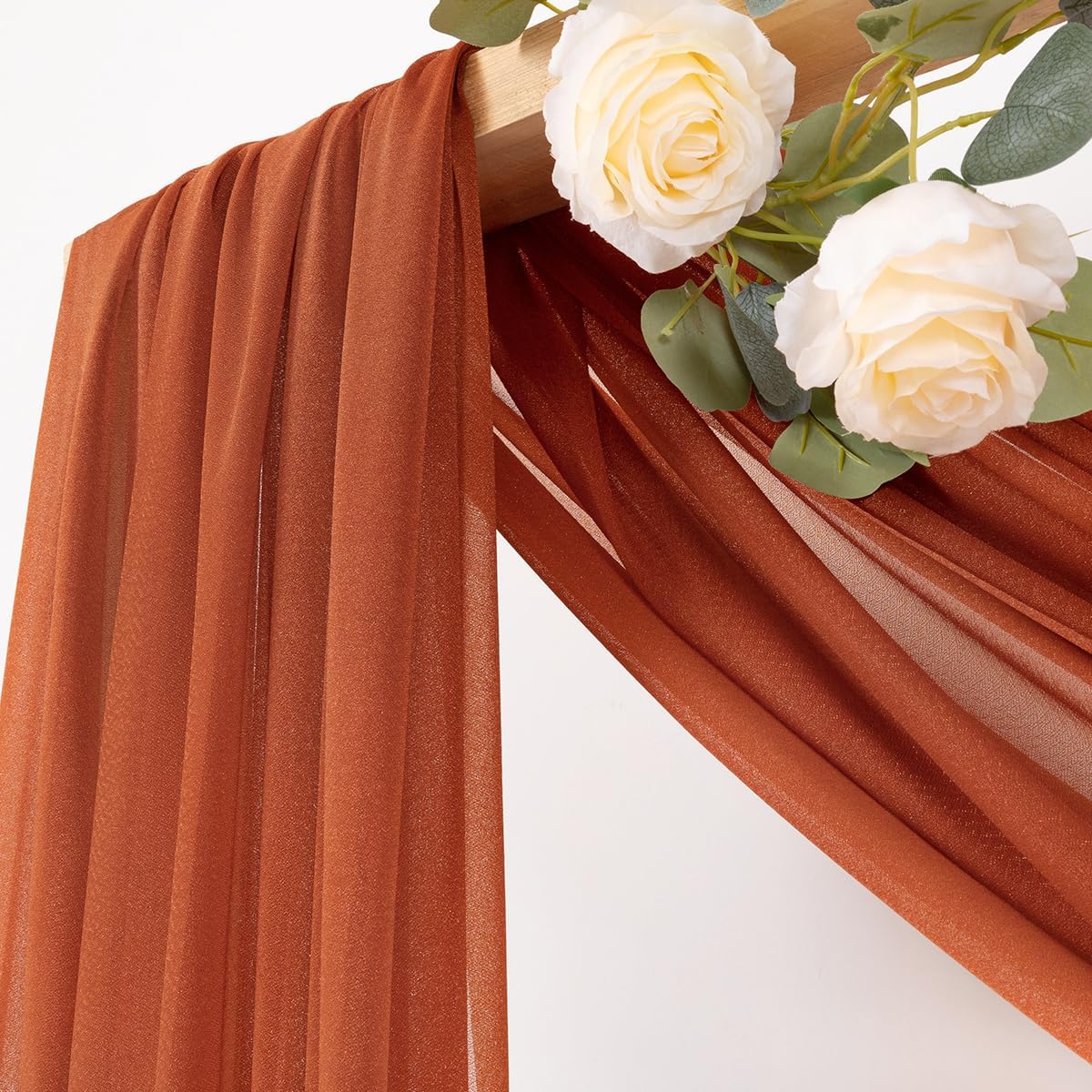 Yellow Wedding Arch Draping Fabric 1 Panel 29" x 20 FT Extra Long Gauze Drapes Sheer Backdrop Curtains 6.6 Yards Outdoor Drapery Panels for Wedding Baby Shower Party Ceiling Decoration