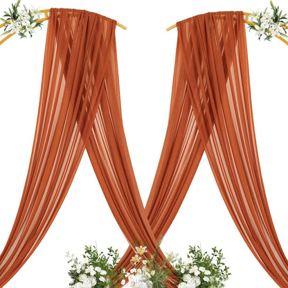Yellow Wedding Arch Draping Fabric 1 Panel 29" x 20 FT Extra Long Gauze Drapes Sheer Backdrop Curtains 6.6 Yards Outdoor Drapery Panels for Wedding Baby Shower Party Ceiling Decoration