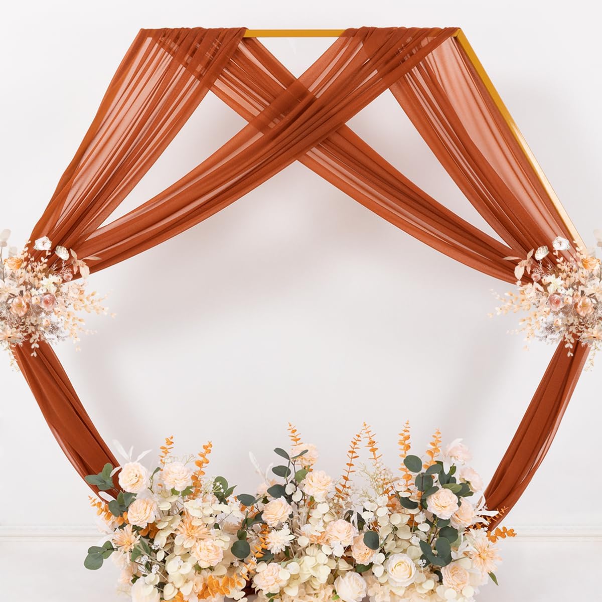 Yellow Wedding Arch Draping Fabric 1 Panel 29" x 20 FT Extra Long Gauze Drapes Sheer Backdrop Curtains 6.6 Yards Outdoor Drapery Panels for Wedding Baby Shower Party Ceiling Decoration