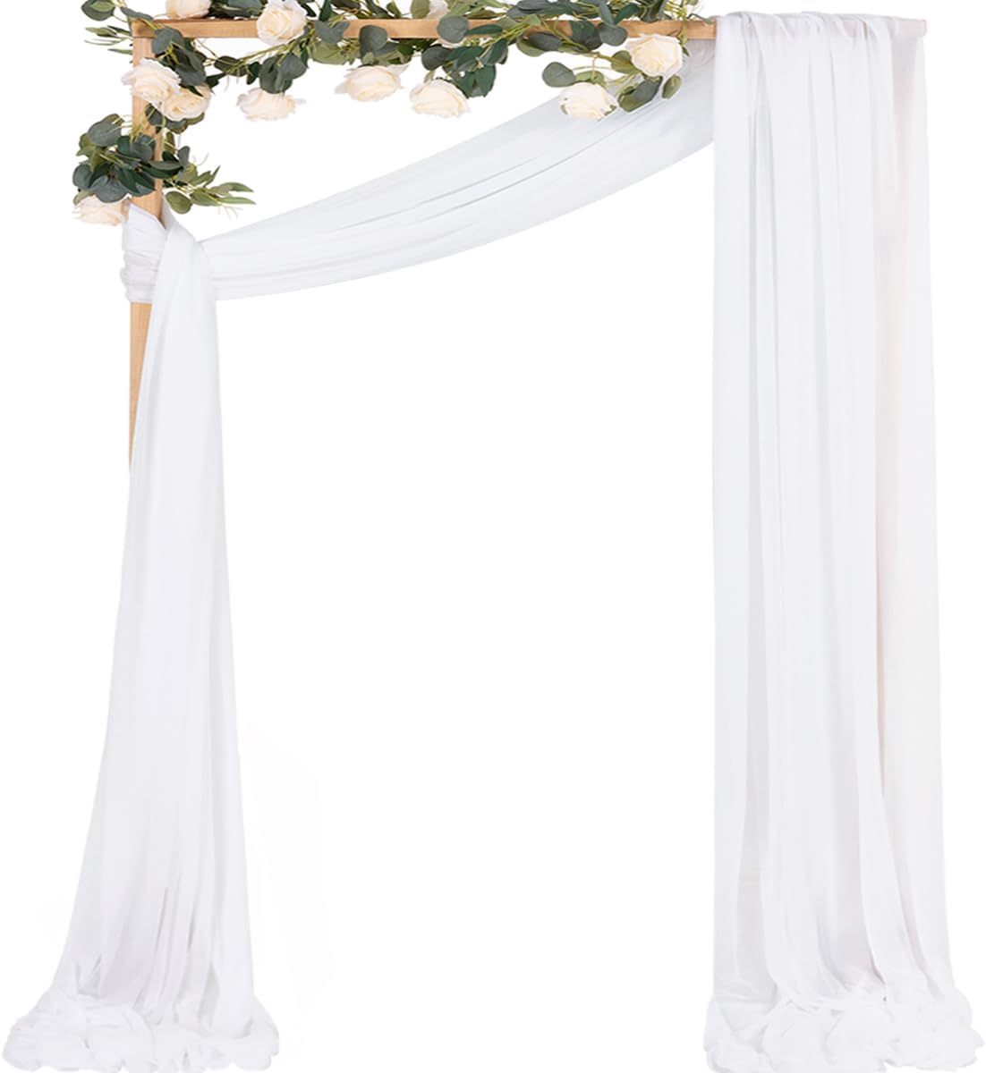 Yellow Wedding Arch Draping Fabric 1 Panel 29" x 20 FT Extra Long Gauze Drapes Sheer Backdrop Curtains 6.6 Yards Outdoor Drapery Panels for Wedding Baby Shower Party Ceiling Decoration
