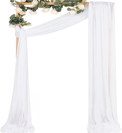 Yellow Wedding Arch Draping Fabric 1 Panel 29" x 20 FT Extra Long Gauze Drapes Sheer Backdrop Curtains 6.6 Yards Outdoor Drapery Panels for Wedding Baby Shower Party Ceiling Decoration