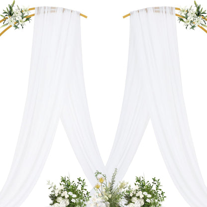Yellow Wedding Arch Draping Fabric 1 Panel 29" x 20 FT Extra Long Gauze Drapes Sheer Backdrop Curtains 6.6 Yards Outdoor Drapery Panels for Wedding Baby Shower Party Ceiling Decoration