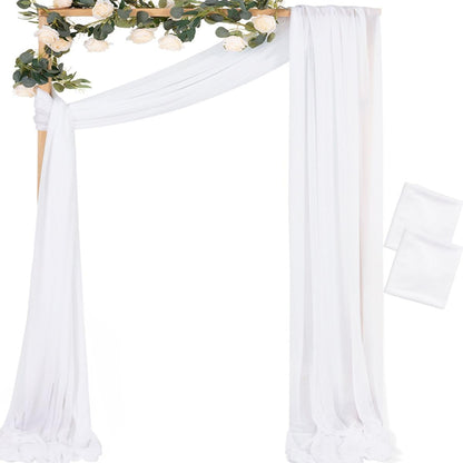 Yellow Wedding Arch Draping Fabric 1 Panel 29" x 20 FT Extra Long Gauze Drapes Sheer Backdrop Curtains 6.6 Yards Outdoor Drapery Panels for Wedding Baby Shower Party Ceiling Decoration