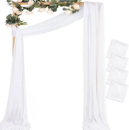 Yellow Wedding Arch Draping Fabric 1 Panel 29" x 20 FT Extra Long Gauze Drapes Sheer Backdrop Curtains 6.6 Yards Outdoor Drapery Panels for Wedding Baby Shower Party Ceiling Decoration