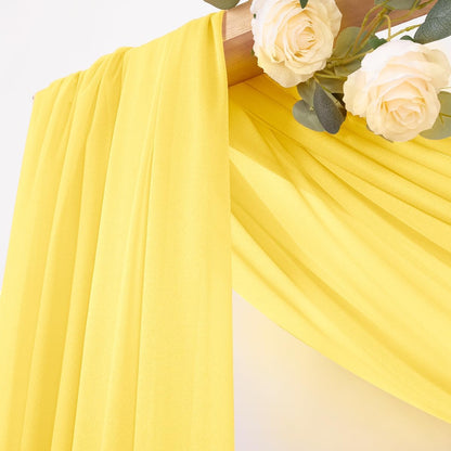 Yellow Wedding Arch Draping Fabric 1 Panel 29" x 20 FT Extra Long Gauze Drapes Sheer Backdrop Curtains 6.6 Yards Outdoor Drapery Panels for Wedding Baby Shower Party Ceiling Decoration