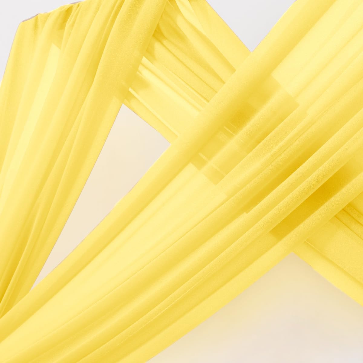 Yellow Wedding Arch Draping Fabric 1 Panel 29" x 20 FT Extra Long Gauze Drapes Sheer Backdrop Curtains 6.6 Yards Outdoor Drapery Panels for Wedding Baby Shower Party Ceiling Decoration