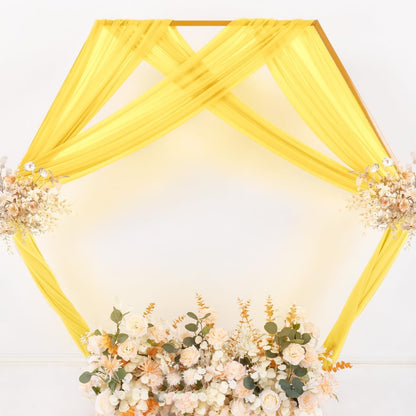 Yellow Wedding Arch Draping Fabric 1 Panel 29" x 20 FT Extra Long Gauze Drapes Sheer Backdrop Curtains 6.6 Yards Outdoor Drapery Panels for Wedding Baby Shower Party Ceiling Decoration