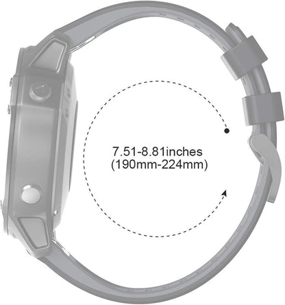 Compatible with Fenix 6X Watchbands Silicone Sport Watch Strap for Fenix 5X/5X Plus/Fenix 6X Pro/Fenix 7X/Fenix 3/Fenix 3 HR/Tactix/Descent MK1/D2 Delta PX/D2 Charlie Smartwatch(Black-Yellow)