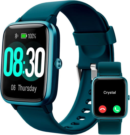 Smart Watch for Men Women, Bluetooth Call, for iPhone Android Teal | 1.8" Fitness Tracker, Heart Rate/Sleep Monitor, Steps Calories Counter, 100+ Sport Types, 200+ Watch Faces, IP68 waterproof