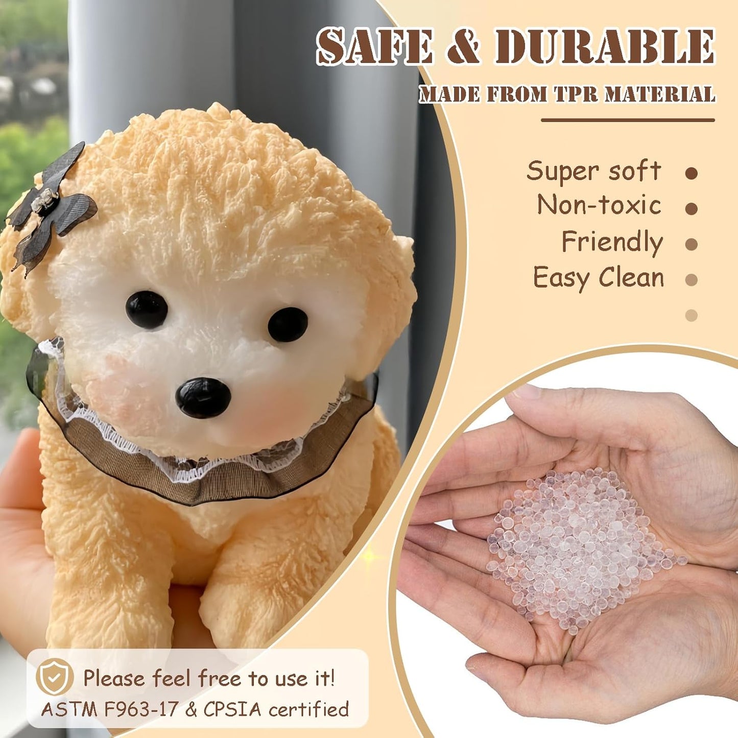 Big Taba Squishy Dog, Extra-Large Size Squishy Dog Stress Relief Toy for Adult/Kids, Cute & Soft Teddy Dog Design, Perfect Squeeze Toys Gift for Relaxation and Fun, Easter Basket fillers (Yellow-C)