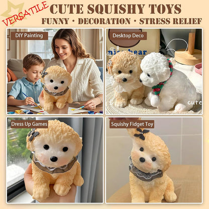 Big Taba Squishy Dog, Extra-Large Size Squishy Dog Stress Relief Toy for Adult/Kids, Cute & Soft Teddy Dog Design, Perfect Squeeze Toys Gift for Relaxation and Fun, Easter Basket fillers (Yellow-C)