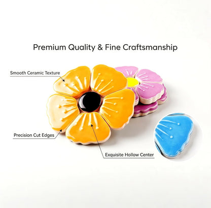 6Piece Flower Ceramic Mosaic Tile Set Floral Ceramic Mosaic Tiles for DIY Crafts Garden Decor Pottery Coasters and Artistic Projects Mosaic Tiles for Crafts — Yellow
