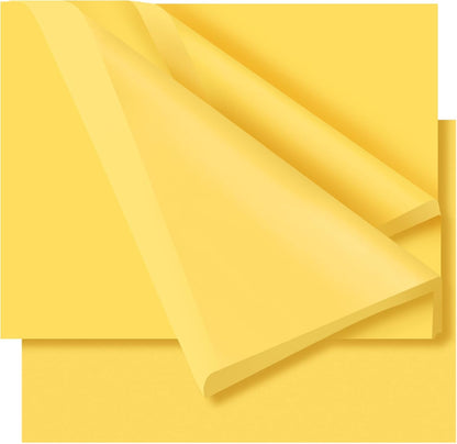 Yellow Tissue Paper, 500 Sheets 14 x 20 Inch Gift Tissues Paper for Gifts Bags Stuffing, Packaging Papers for Bouquet Wrapping, DIY Crafts, Birthday Wedding Party Decor