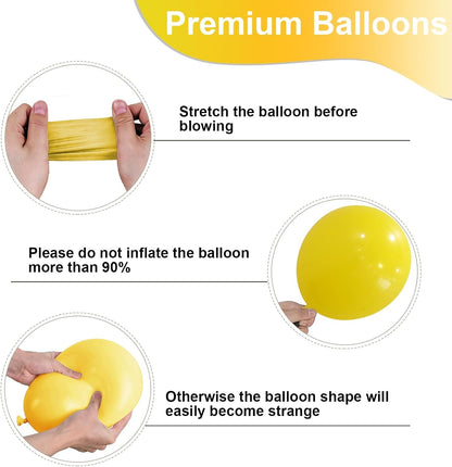 60Pcs Yellow White Balloons, 12 Inch Pastel Yellow and White Latex Party Balloon for Sunflower Honeybee Theme Birthday Baby Shower Lemon Wedding Party Decor