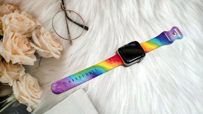 Marble Watch Band Compatible with Apple Watch, Soft Silicone Strap Adjustable Replacement for Iwatch Bands All Series