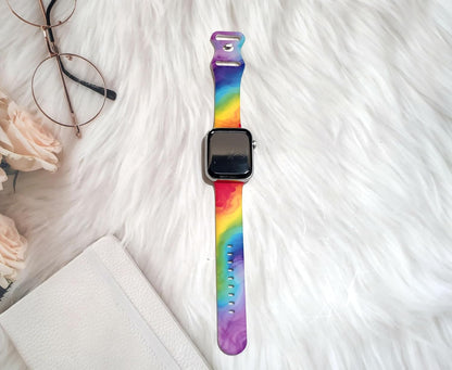 Marble Watch Band Compatible with Apple Watch, Soft Silicone Strap Adjustable Replacement for Iwatch Bands All Series
