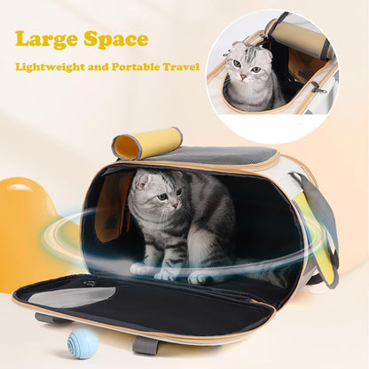 Cat Carrier, Dog Carrier, Pet Carrier for Large and Medium Cats to 15 Lbs, Soft-Sided Cat Carrier for Dog and Puppy, Pet Collapsible Travel Carriers for Small Cat Kitten (Yellow)