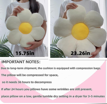 Flower Pillow,23.62" Daisy Pillow Yellow Decorative Pillows | Throw Pillows,Short Plush,PP Cotton Filling,Flower Shaped,Seating Cushion,for Sofa Couch Bed,Spring Cute Home Decor