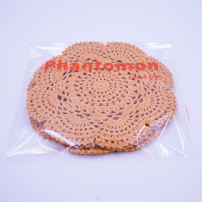 8 Inch Doilies Crochet Round Lace Doily Handmade Placemats 100% Cotton Crocheted Coasters, Pack of 4 (Yellow)