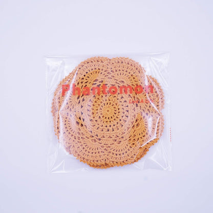 8 Inch Doilies Crochet Round Lace Doily Handmade Placemats 100% Cotton Crocheted Coasters, Pack of 4 (Yellow)