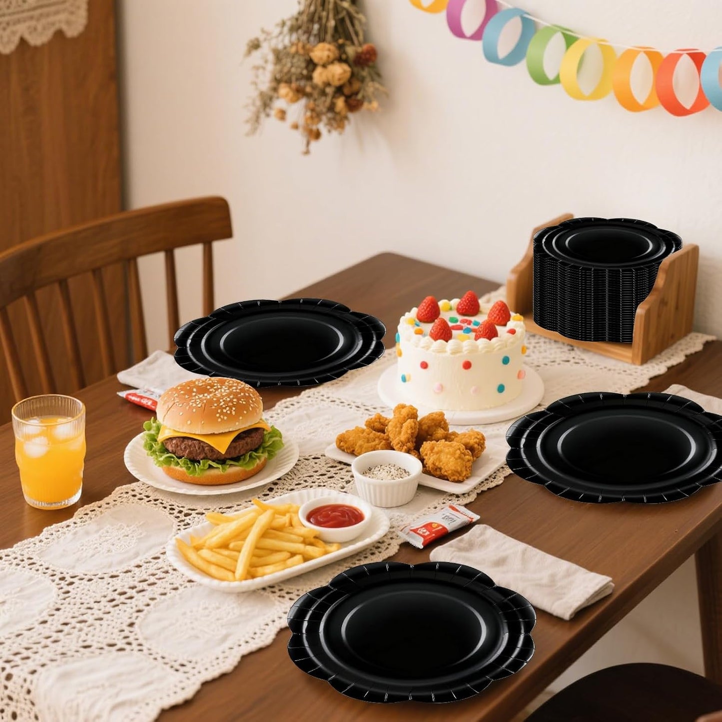 50 Pack Yellow Paper Plates 7 Inch, Disposable Scalloped Plates Cake Dessert Plate for Summer Dinner Baby Shower Wedding Bridal Shower Birthday Party Supplies (Yellow, 7 inch)