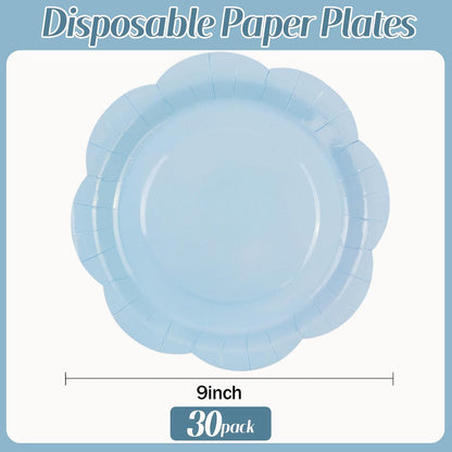 50 Pack Yellow Paper Plates 7 Inch, Disposable Scalloped Plates Cake Dessert Plate for Summer Dinner Baby Shower Wedding Bridal Shower Birthday Party Supplies (Yellow, 7 inch)