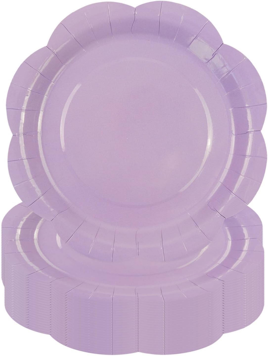 50 Pack Yellow Paper Plates 7 Inch, Disposable Scalloped Plates Cake Dessert Plate for Summer Dinner Baby Shower Wedding Bridal Shower Birthday Party Supplies (Yellow, 7 inch)