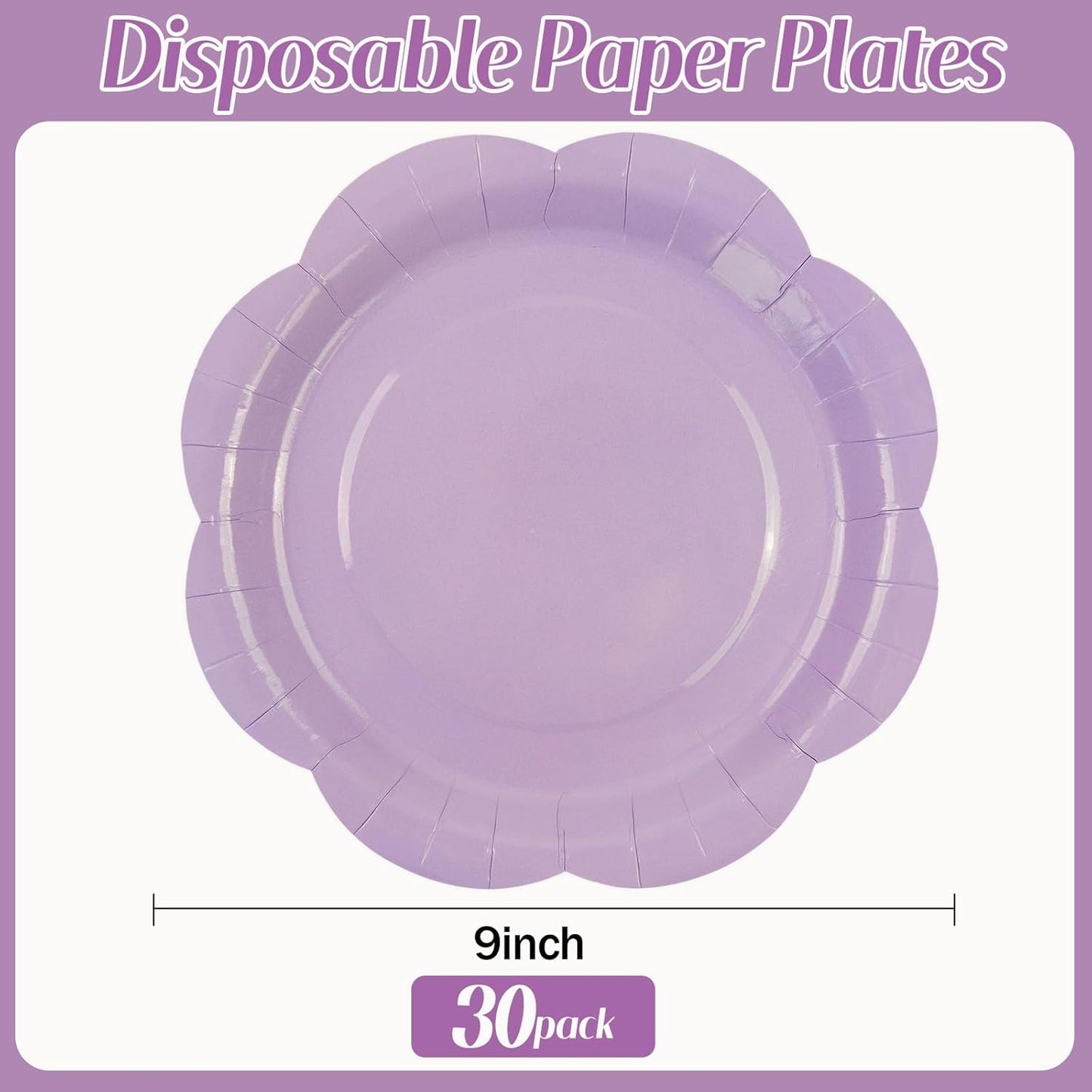 50 Pack Yellow Paper Plates 7 Inch, Disposable Scalloped Plates Cake Dessert Plate for Summer Dinner Baby Shower Wedding Bridal Shower Birthday Party Supplies (Yellow, 7 inch)