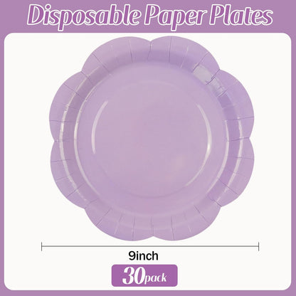 50 Pack Yellow Paper Plates 7 Inch, Disposable Scalloped Plates Cake Dessert Plate for Summer Dinner Baby Shower Wedding Bridal Shower Birthday Party Supplies (Yellow, 7 inch)
