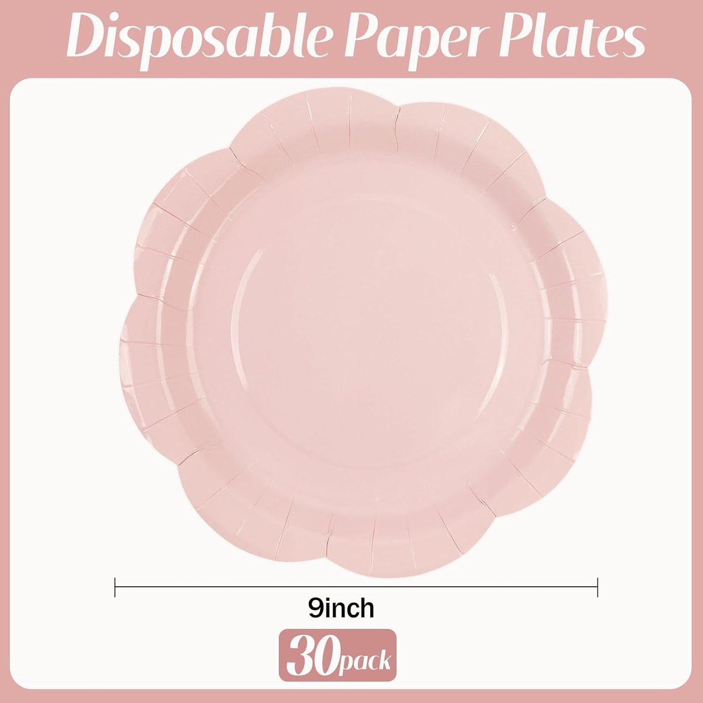 50 Pack Yellow Paper Plates 7 Inch, Disposable Scalloped Plates Cake Dessert Plate for Summer Dinner Baby Shower Wedding Bridal Shower Birthday Party Supplies (Yellow, 7 inch)