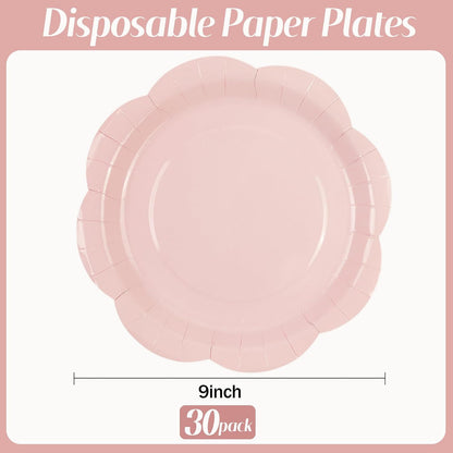50 Pack Yellow Paper Plates 7 Inch, Disposable Scalloped Plates Cake Dessert Plate for Summer Dinner Baby Shower Wedding Bridal Shower Birthday Party Supplies (Yellow, 7 inch)