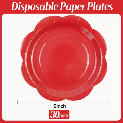 50 Pack Yellow Paper Plates 7 Inch, Disposable Scalloped Plates Cake Dessert Plate for Summer Dinner Baby Shower Wedding Bridal Shower Birthday Party Supplies (Yellow, 7 inch)