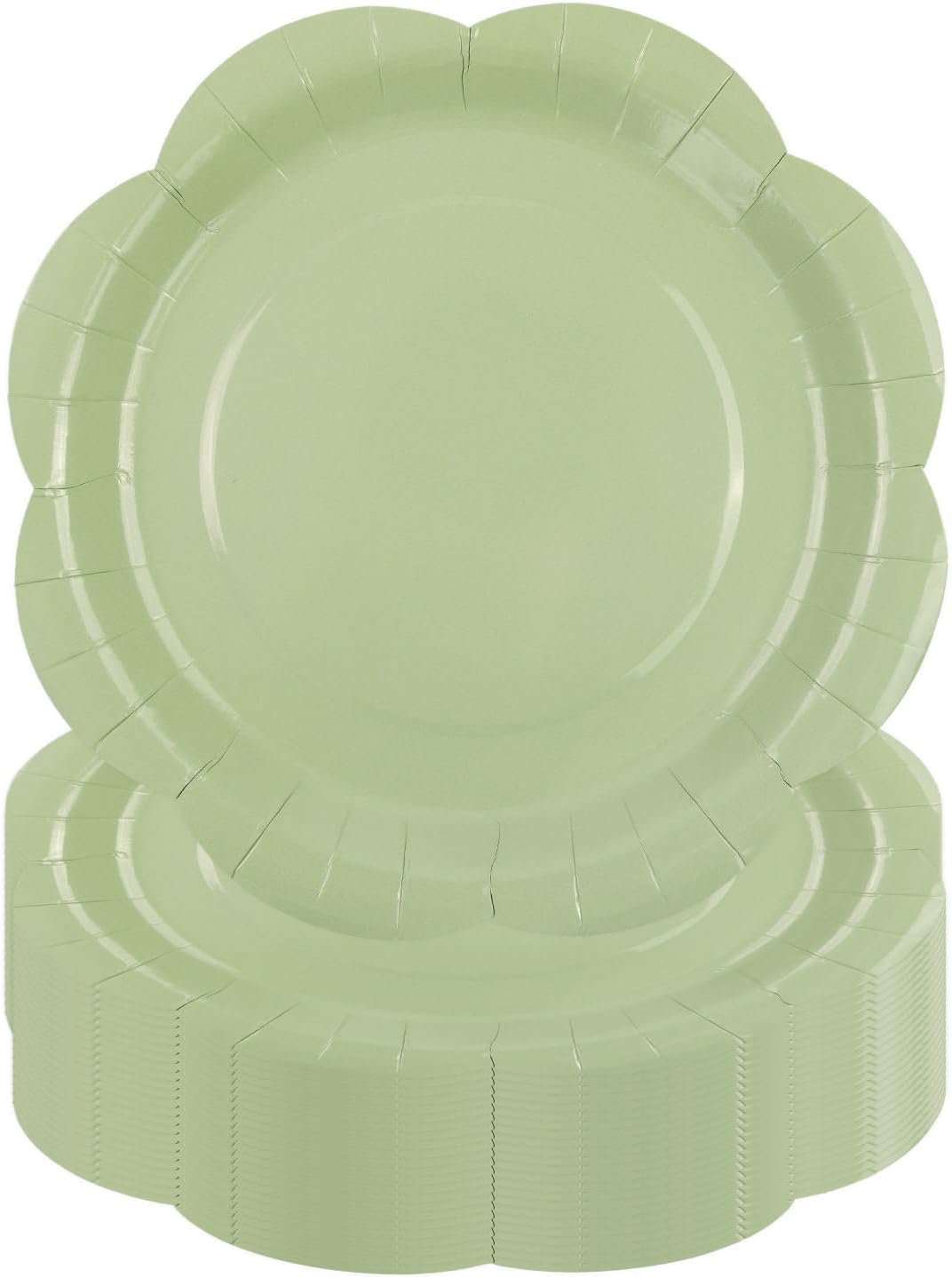50 Pack Yellow Paper Plates 7 Inch, Disposable Scalloped Plates Cake Dessert Plate for Summer Dinner Baby Shower Wedding Bridal Shower Birthday Party Supplies (Yellow, 7 inch)