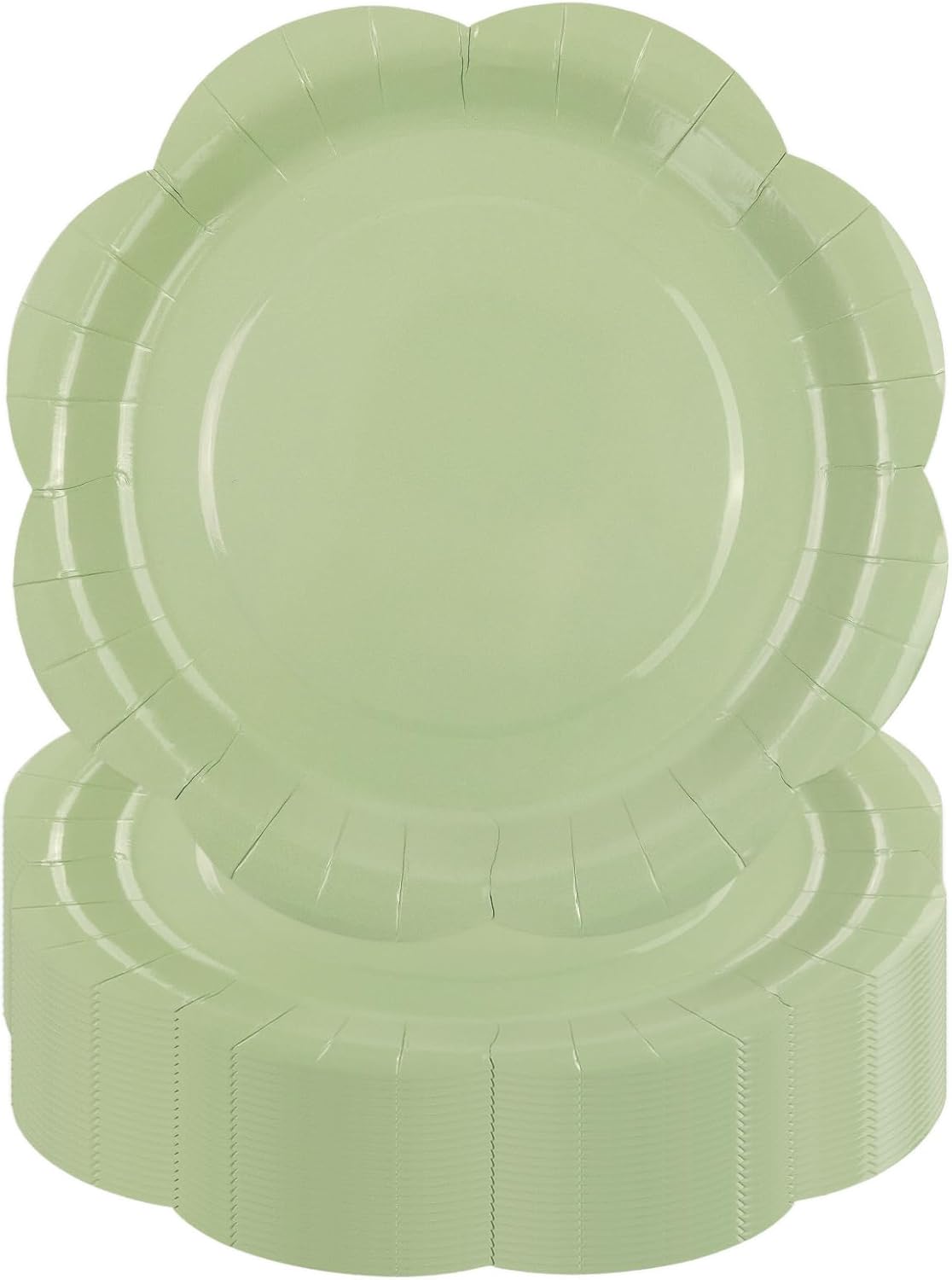 50 Pack Yellow Paper Plates 7 Inch, Disposable Scalloped Plates Cake Dessert Plate for Summer Dinner Baby Shower Wedding Bridal Shower Birthday Party Supplies (Yellow, 7 inch)
