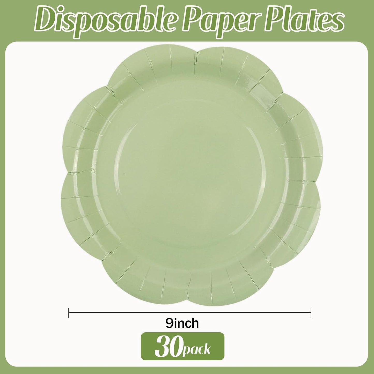 50 Pack Yellow Paper Plates 7 Inch, Disposable Scalloped Plates Cake Dessert Plate for Summer Dinner Baby Shower Wedding Bridal Shower Birthday Party Supplies (Yellow, 7 inch)