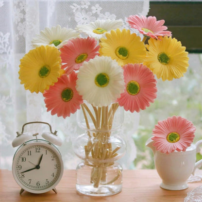 Gerber Daisy Artificial Flowers 10 Pcs, Real Touch Fake Daisies | Lifelike Silk Artificial Daisies Flowers for Outdoors DIY Vase Wedding Party Home Decor